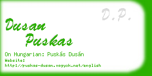 dusan puskas business card