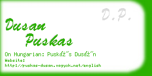 dusan puskas business card